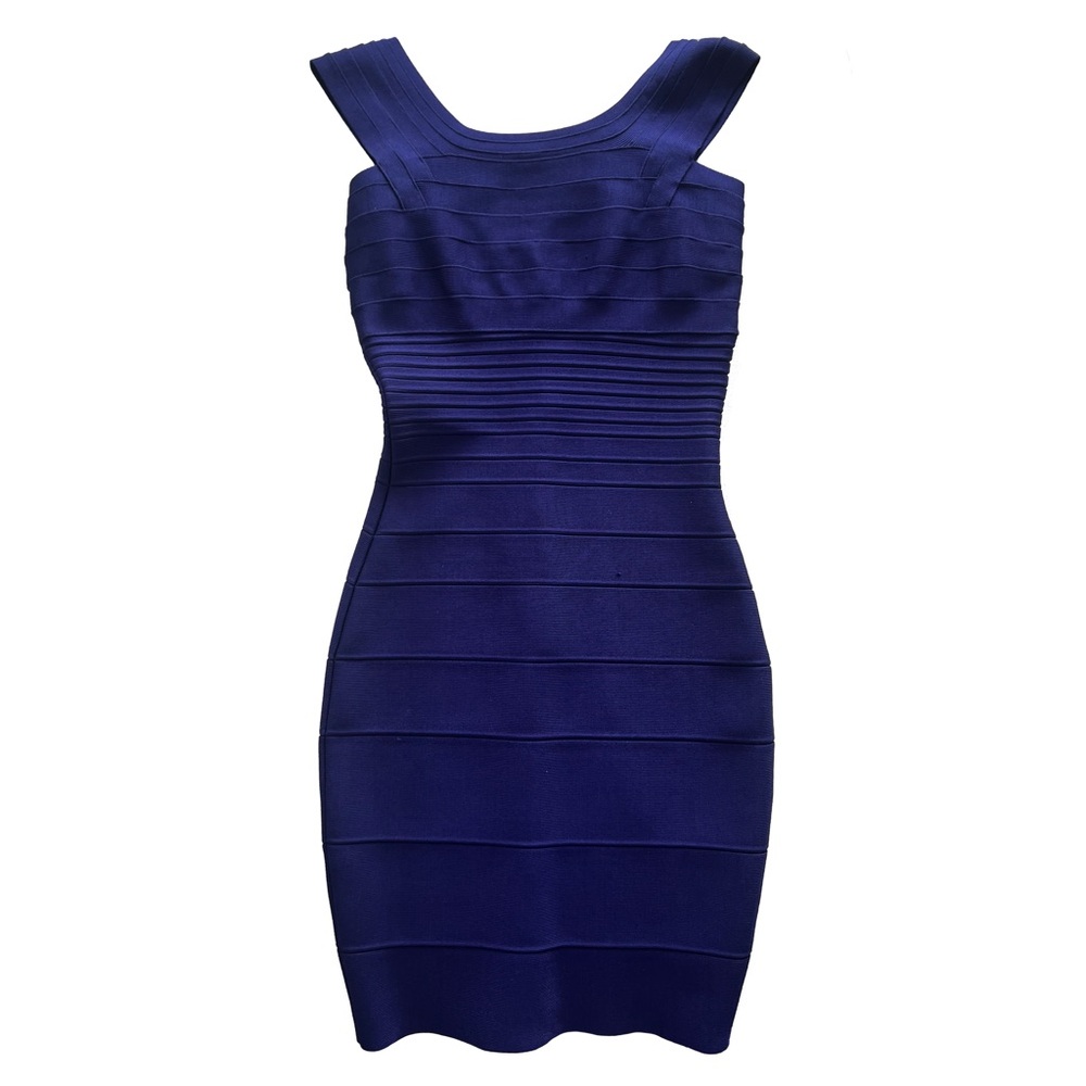 HERVE LÉGER Eggplant Bandage Dress